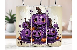 Utazási termoszivár 590 ml – Aranyos lila tök 06