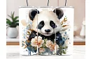 Utazási termoszivár 590 ml – Aranyos panda és virágok 09
