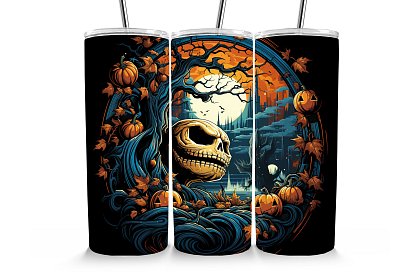 Utazási termoszivár 590 ml – Halloween király Jack és tök 27
