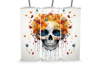 Utazási termoszivár 590 ml – Őszi koponya Calavera levelekkel 29