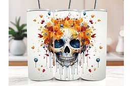 Utazási termoszivár 590 ml – Őszi koponya Calavera levelekkel 29