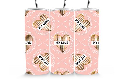 Utazási termoszivár 590 ml – Arany szív My Love 56