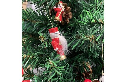 Fából készült karácsonyi díszek – 30 db-os készlet