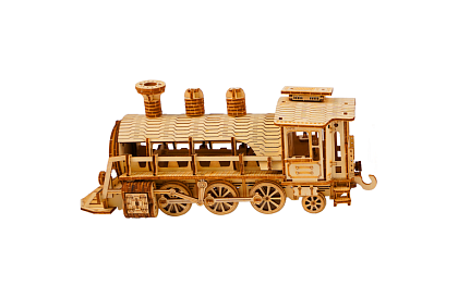 3D fa puzzle - Gőzmozdony tenderrel