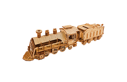 3D fa puzzle - Gőzmozdony tenderrel