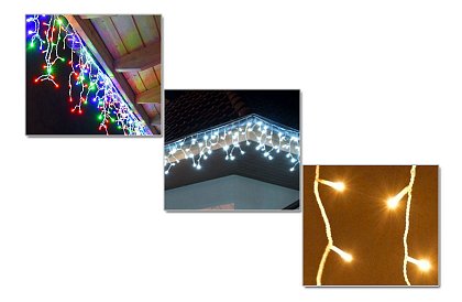 LED karácsonyi ablakfüggöny - eső 2,5 méter