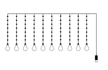 LED fényfüggöny izzókkal - 2,25 méter