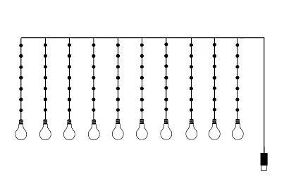 LED fényfüggöny izzókkal - 2,25 méter