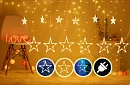 Karácsonyi LED fényfüggöny - csillagok