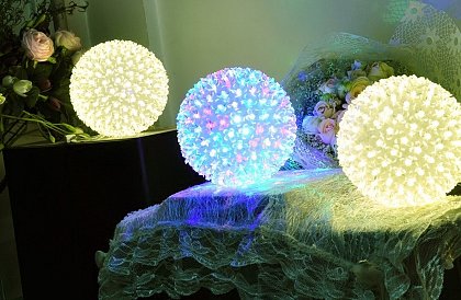 Karácsonyi LED  függő gömb - átmérője 18cm