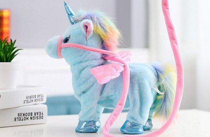 Éneklő és sétáló plüss egyszarvú Unicorn Roxy