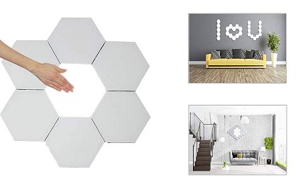 3x vezeték nélküli HEXAGON LED lámpa távirányítóval