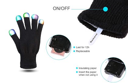 Parti Gloves - LED  tippekkel ellátott kesztyű