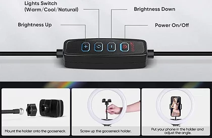 LED körlámpa streameléseknek és youtubereknek - 26 cm