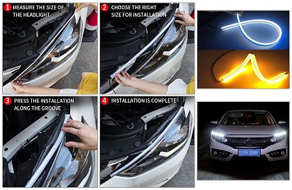 Rugalmas LED szalag a gépkocsiba - dinamikus irányjelzők + nappali fény
