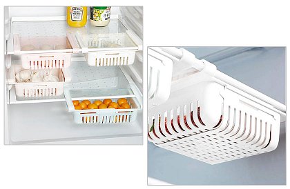 Állítható tárolódobozok a hűtőszekrénybe - 3 darabos készlet
