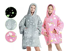 Ragyogó takaró ujjakkal és kapucnival