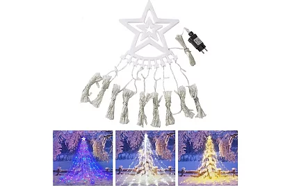 Karácsonyi LED fénylánc - vízesés csillaggal