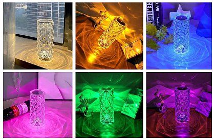 Érintéses RGB asztali lámpa – Diamond Crystal Lamp