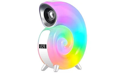 Bluetooth hangszóró órával és LED lámpával - Csiga - KP-556