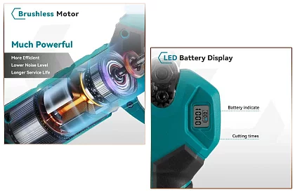 AKKUS kerti metszőolló HAYAMI HA 1040 + 2 akkumulátor