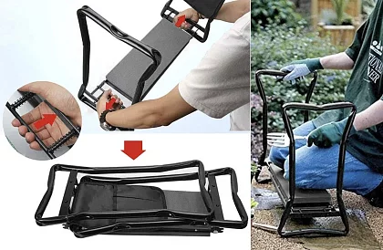 Összecsukható kerti térdeplő 3 az 1-ben – térdeplő, pad és szerszámszervező