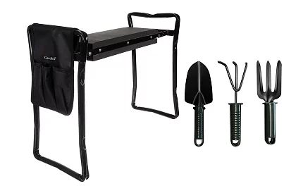 Összecsukható kerti térdeplő 3 az 1-ben – térdeplő, pad és szerszámszervező