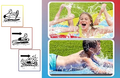 Hármas vízicsúszda szökőkúttal + 3 csónak