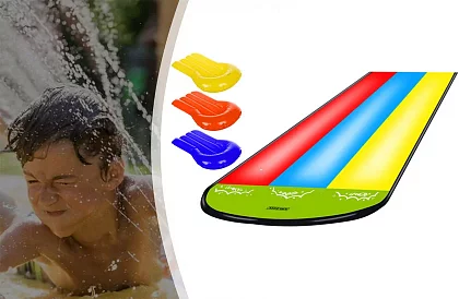 Hármas vízicsúszda szökőkúttal + 3 csónak