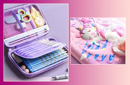 Iskolai tolltartó – Egyszarvús PLAY tolltartó 3D grafikával