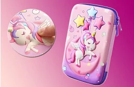 Iskolai tolltartó – Egyszarvús PLAY tolltartó 3D grafikával