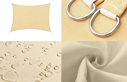 Árnyékoló napvitorla 3,6 x 3,6 m – Bézs