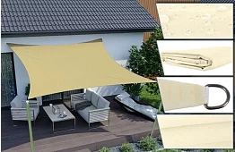 Árnyékoló napvitorla 3,6 x 3,6 m – Bézs