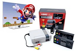 EONY retro játékkonzol 3000 beépített játékkal és 2 vezeték nélküli vezérlővel