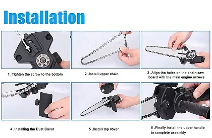 Adapter láncfűrész 6 col – Változtassa fúrógépét fűrésszé