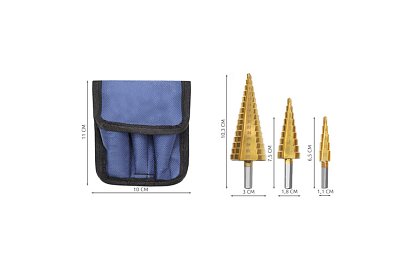 Kúp kónikus fúrók lemezhez - 3db