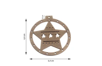 Fából készült karácsonyi díszek – 10 darabos szett zsinórral