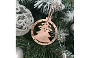 Fából készült karácsonyi díszek – 10 darabos szett zsinórral