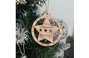 Fából készült karácsonyi díszek – 10 darabos szett zsinórral
