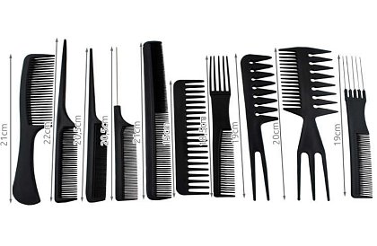 Professzionális fésűk - 10 darabos készlet