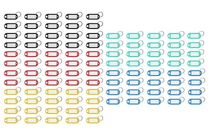 Kulcstartók az egyszerű azonosításhoz – 100 db, színes