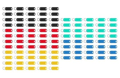 Kulcstartók az egyszerű azonosításhoz – 100 db, színes