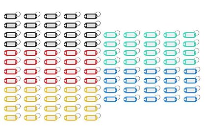 Kulcstartók az egyszerű azonosításhoz – 100 db, színes