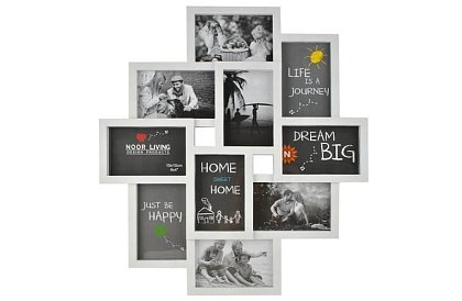 Képkeret 10 fényképhez – fehér