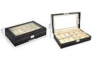 Óra- és szemüvegorganizátor – elegáns tárolódoboz - Fekete