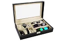 Óra- és szemüvegorganizátor – elegáns tárolódoboz - Fekete