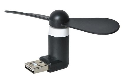 Mini ventilátor Micro USB – fekete