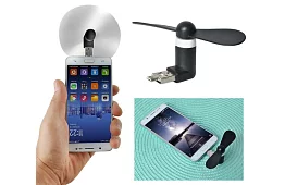 Mini ventilátor Micro USB – fekete
