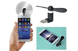 Mini ventilátor Micro USB – fekete