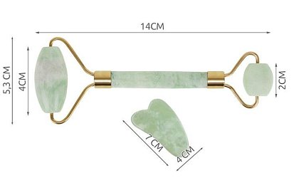 Jade masszázshenger arcra + gua sha lemez